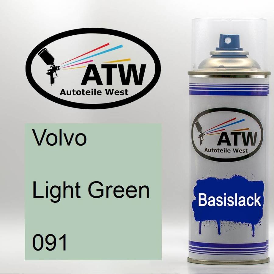 Volvo, Light Green, 091: 400ml Sprühdose, von ATW Autoteile West.